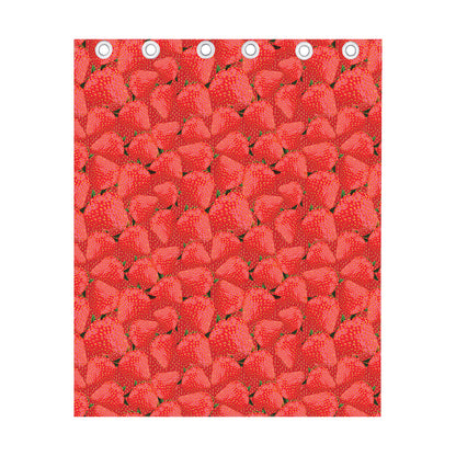 Red Strawberry Pattern Print Curtain