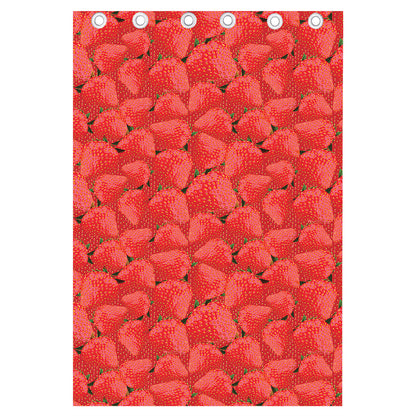 Red Strawberry Pattern Print Curtain