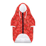 Red Strawberry Pattern Print Dog Zip Up Hoodie