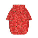 Red Strawberry Pattern Print Dog Zip Up Hoodie
