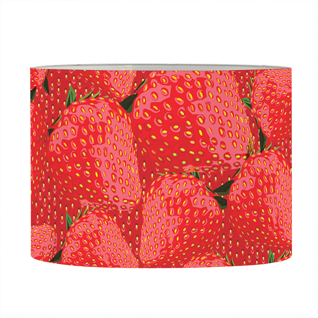 Red Strawberry Pattern Print Drum Lamp Shade
