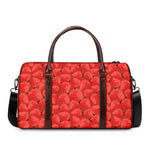 Red Strawberry Pattern Print Duffle Bag