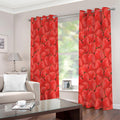 Red Strawberry Pattern Print Extra Wide Grommet Curtains