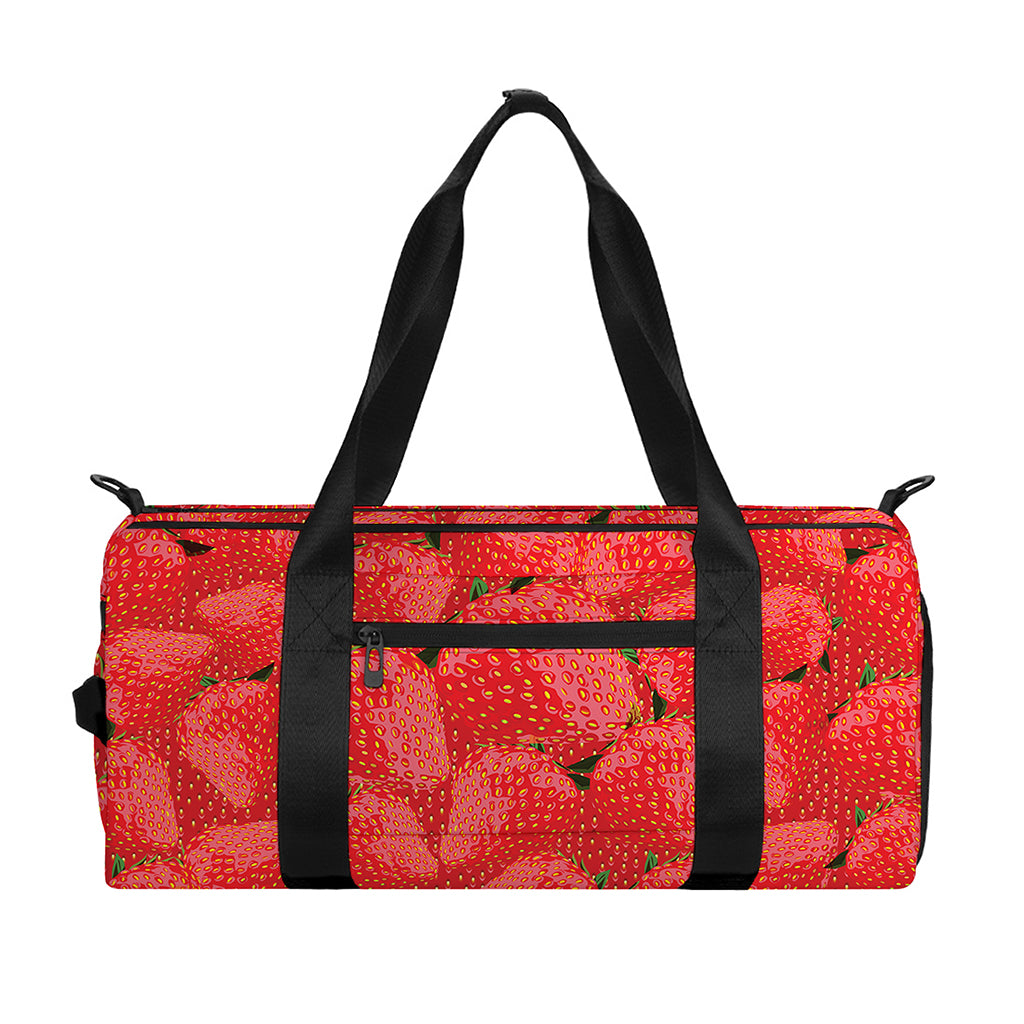 Red Strawberry Pattern Print Gym Bag
