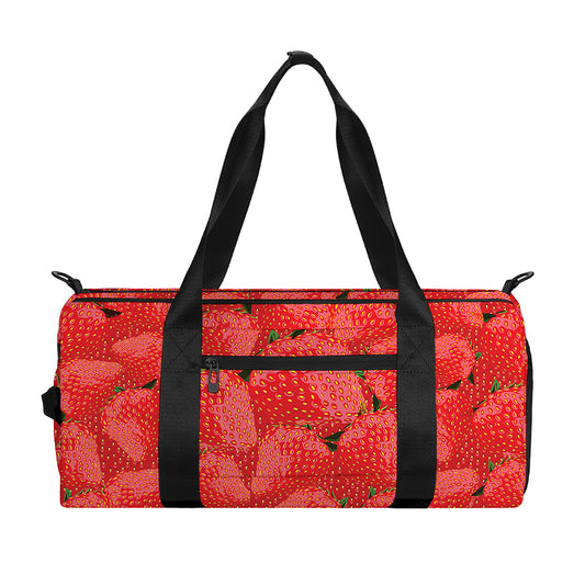 Red Strawberry Pattern Print Gym Bag