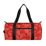 Red Strawberry Pattern Print Gym Bag