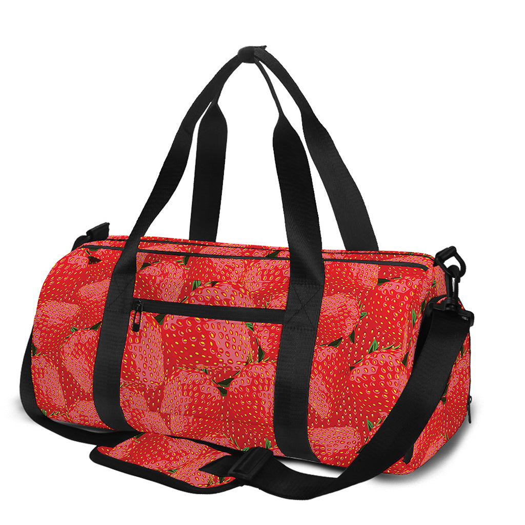 Red Strawberry Pattern Print Gym Bag