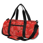 Red Strawberry Pattern Print Gym Bag