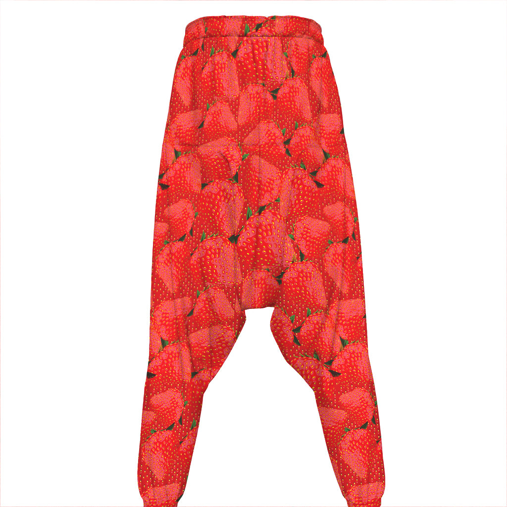 Red Strawberry Pattern Print Hammer Pants