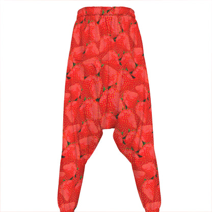 Red Strawberry Pattern Print Hammer Pants