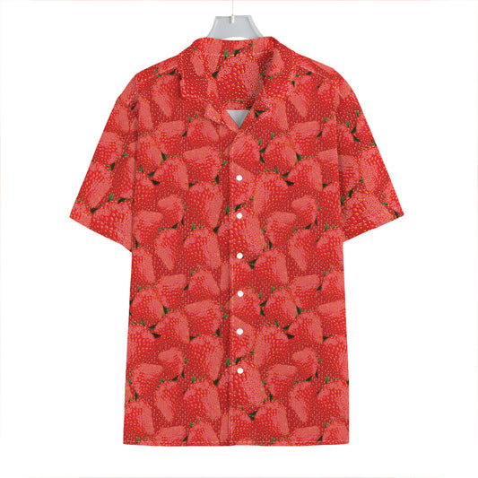 Red Strawberry Pattern Print Hawaiian Shirt