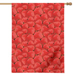 Red Strawberry Pattern Print House Flag