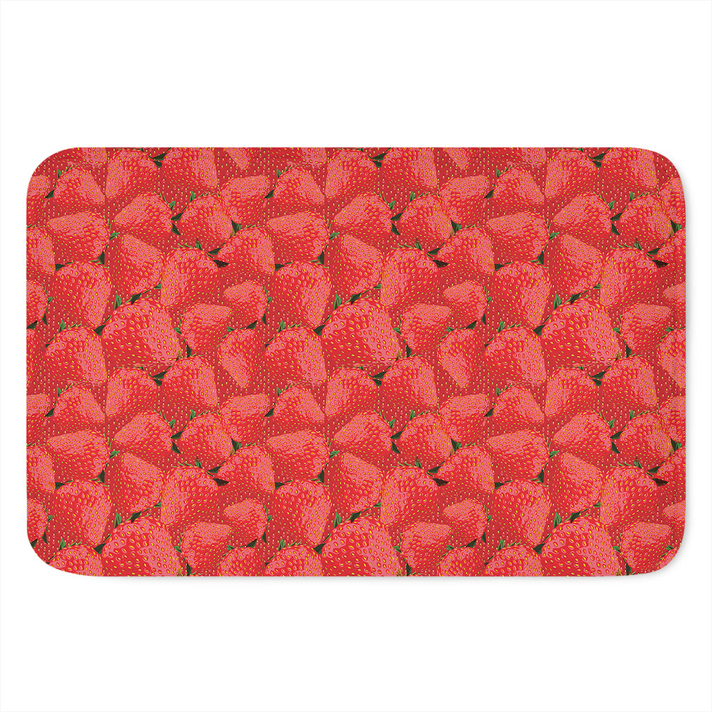 Red Strawberry Pattern Print Indoor Door Mat