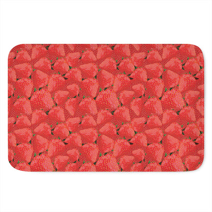 Red Strawberry Pattern Print Indoor Door Mat