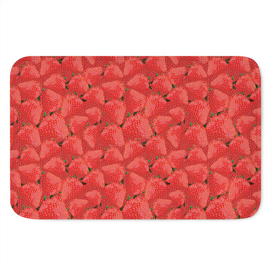 Red Strawberry Pattern Print Indoor Door Mat