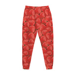Red Strawberry Pattern Print Jogger Pants