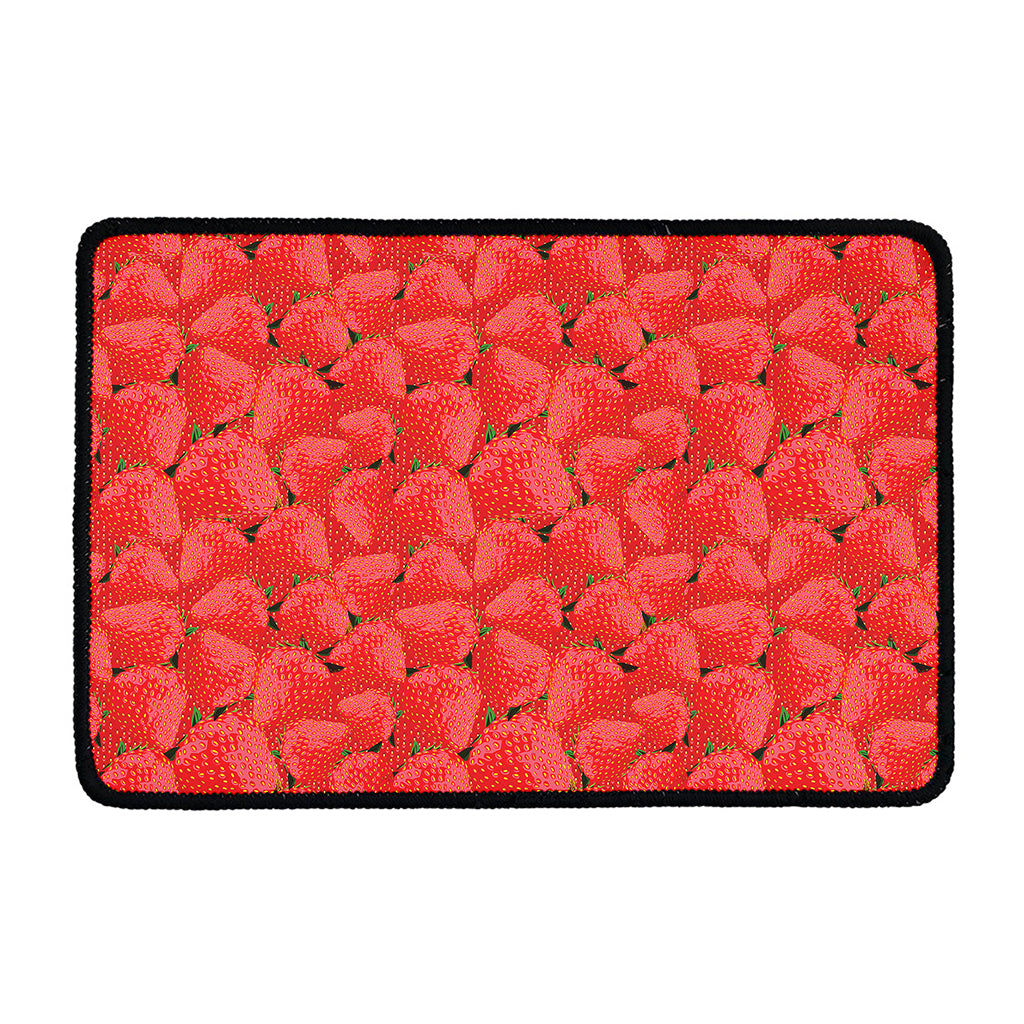 Red Strawberry Pattern Print Kitchen Mat