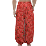 Red Strawberry Pattern Print Lantern Pants