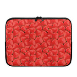 Red Strawberry Pattern Print Laptop Sleeve