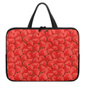 Red Strawberry Pattern Print Laptop Sleeve With Handle