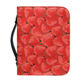 Red Strawberry Pattern Print Leather Bible Cover