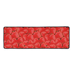 Red Strawberry Pattern Print Long Kitchen Mat
