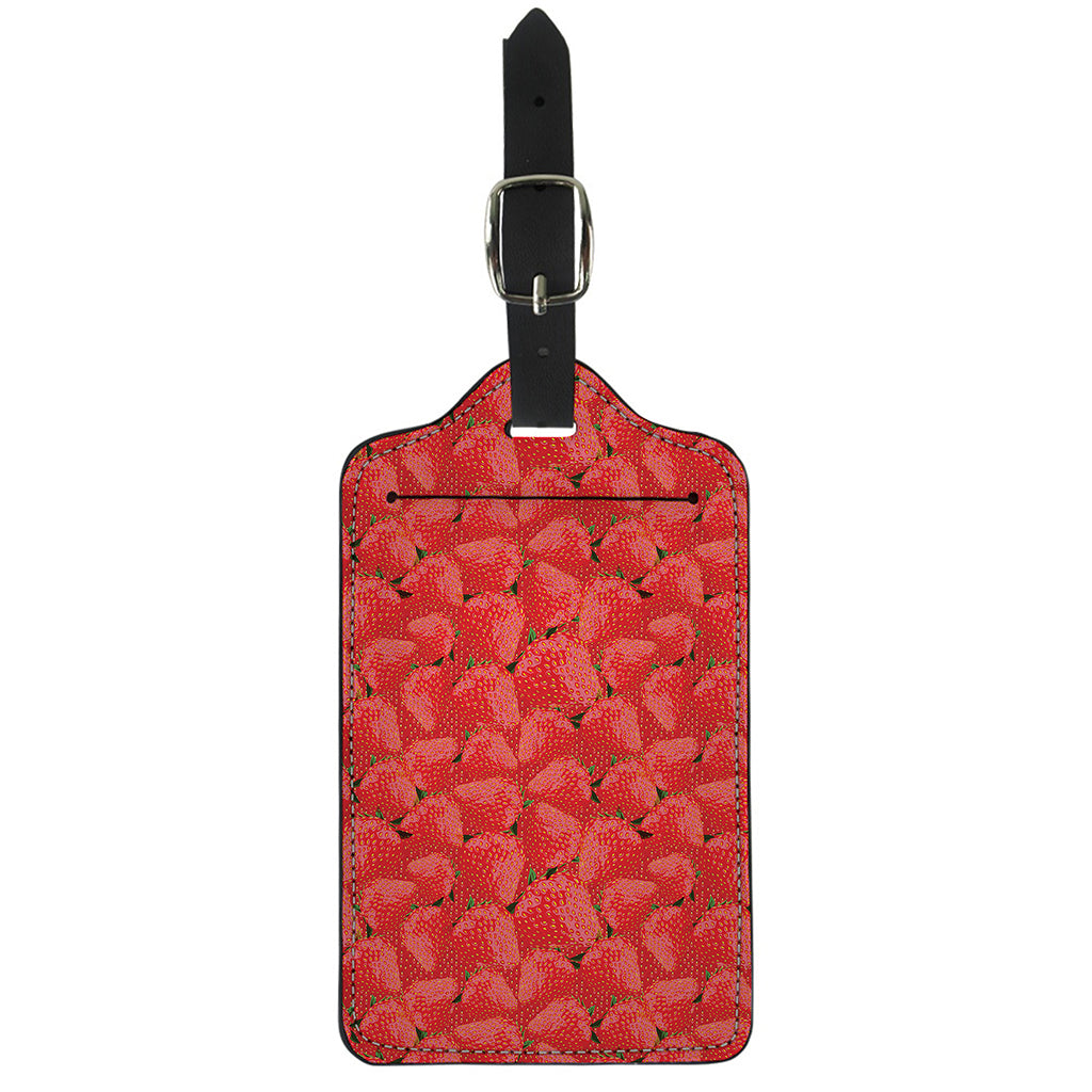 Red Strawberry Pattern Print Luggage Tag