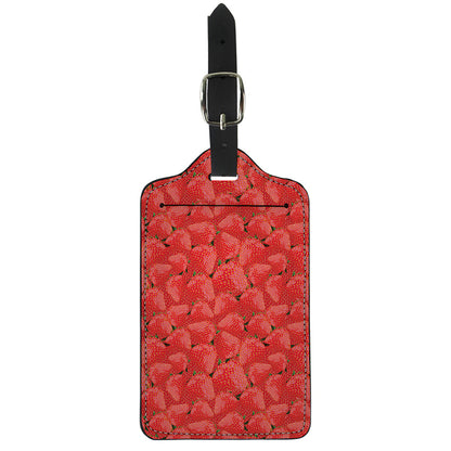 Red Strawberry Pattern Print Luggage Tag