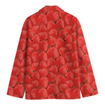 Red Strawberry Pattern Print Men's Blazer