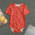 Red Strawberry Pattern Print Men's Bodysuit