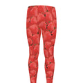 Red Strawberry Pattern Print Men's Leggings