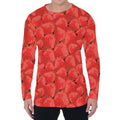 Red Strawberry Pattern Print Men's Long Sleeve T-Shirt