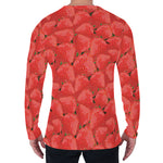 Red Strawberry Pattern Print Men's Long Sleeve T-Shirt