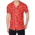 Red Strawberry Pattern Print Men's Shirt