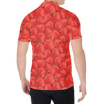 Red Strawberry Pattern Print Men's Shirt