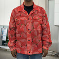 Red Strawberry Pattern Print Men's Shirt Jacket