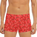 Red Strawberry Pattern Print Men's Short Boxer Briefs