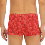 Red Strawberry Pattern Print Men's Short Boxer Briefs