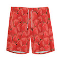 Red Strawberry Pattern Print Men's Athletic Shorts