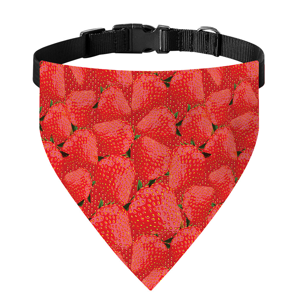 Red Strawberry Pattern Print Over The Collar Dog Bandana
