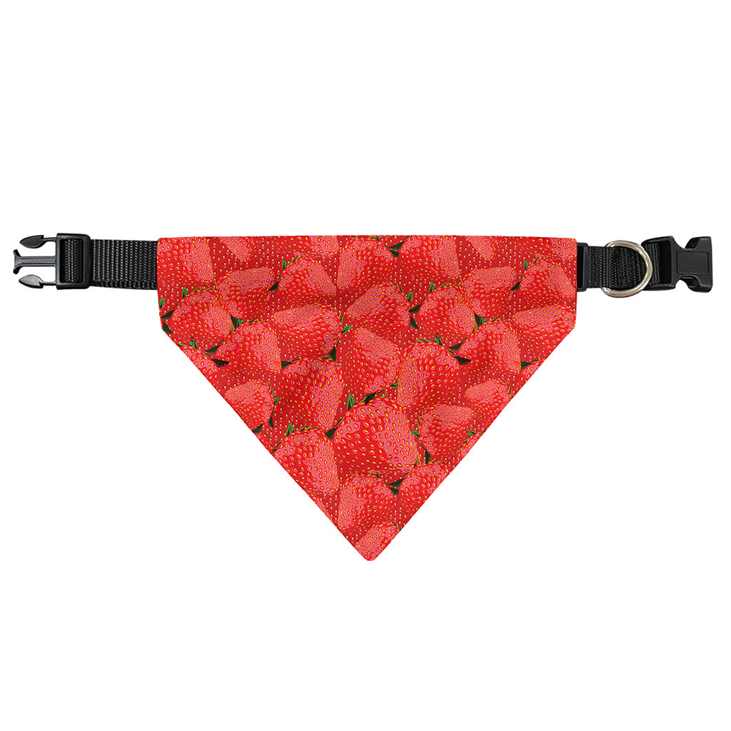 Red Strawberry Pattern Print Over The Collar Dog Bandana