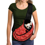 Red Strawberry Pattern Print Pet Sling Carrier