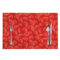 Red Strawberry Pattern Print Placemat