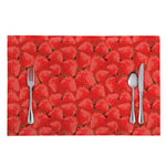 Red Strawberry Pattern Print Placemat