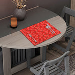 Red Strawberry Pattern Print Placemat