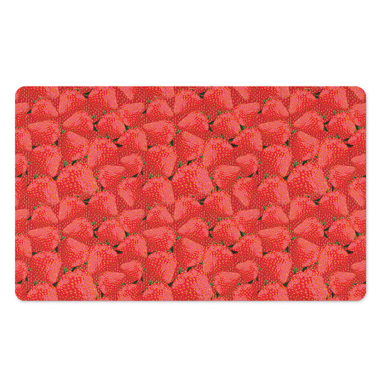 Red Strawberry Pattern Print Polyester Doormat