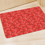 Red Strawberry Pattern Print Polyester Doormat