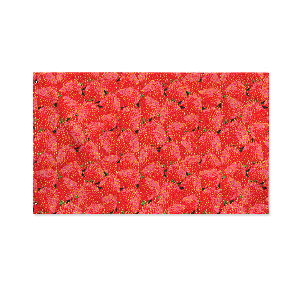 Red Strawberry Pattern Print Polyester Flag