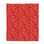 Red Strawberry Pattern Print Polyester Shower Curtain
