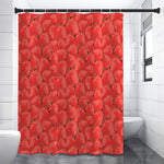 Red Strawberry Pattern Print Premium Shower Curtain